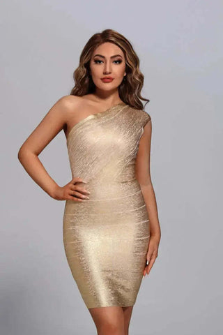 Amelia Gold Metallic Mini Dress