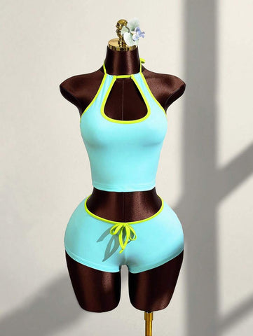 NewAmplova Summer Outfits For Women Vacation Coachella Halter Women Two Pieces Outfits For Daily Wear