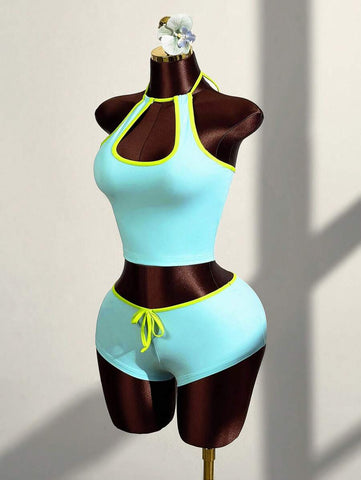 NewAmplova Summer Outfits For Women Vacation Coachella Halter Women Two Pieces Outfits For Daily Wear