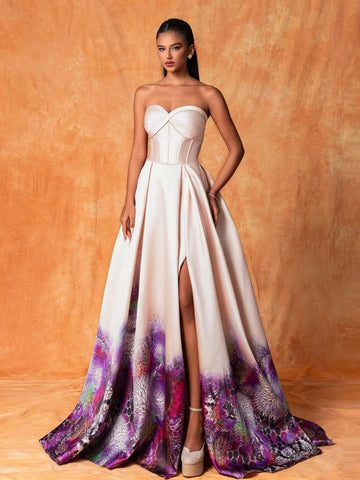 And Elegant Strapless Evening Dress For Formal Events