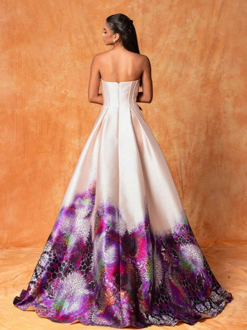 And Elegant Strapless Evening Dress For Formal Events