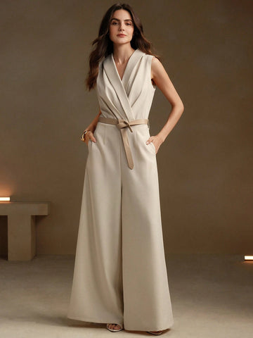 Anewsta 2024 Spring & Summer New Sleeveless Wide Leg Jumpsuit For Women