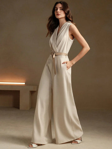 Anewsta 2024 Spring & Summer New Sleeveless Wide Leg Jumpsuit For Women