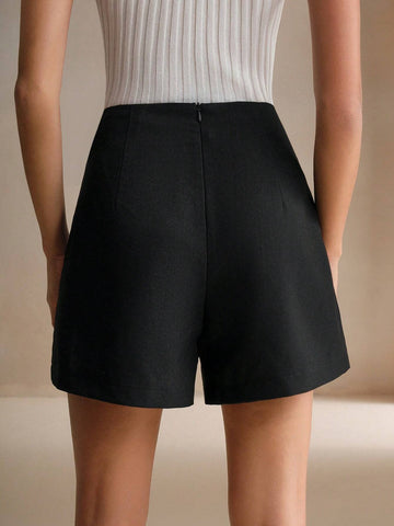 Anewsta Autumn/Winter Heavy Beaded A-Line Hem Shorts