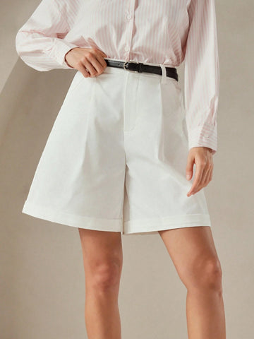 Anewsta Bermuda Casual Rolled Hem Bermuda Shorts