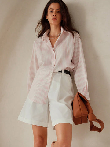 Anewsta Bermuda Casual Rolled Hem Bermuda Shorts