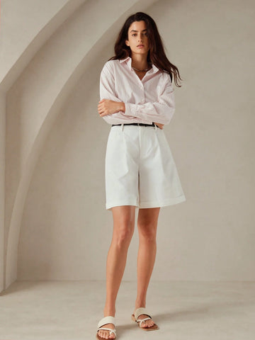 Anewsta Bermuda Casual Rolled Hem Bermuda Shorts