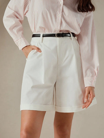 Anewsta Bermuda Casual Rolled Hem Bermuda Shorts