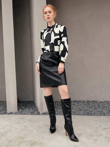 Anewsta Black Simple & Fashionable Women'S Skirt