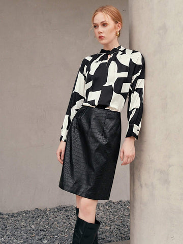 Anewsta Black Simple & Fashionable Women'S Skirt