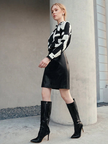 Anewsta Black Simple & Fashionable Women'S Skirt