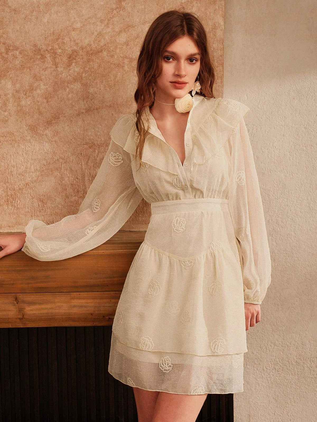 Anewsta Casual And Elegant Embroidered Women's Waist-High Skirt