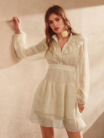 Anewsta Casual And Elegant Embroidered Women's Waist-High Skirt