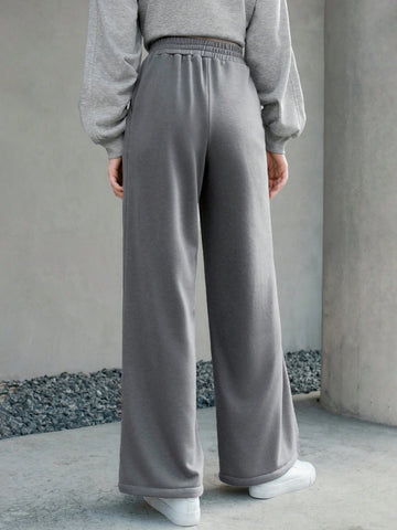 Anewsta Dark Gray Wide-leg Sweatpants