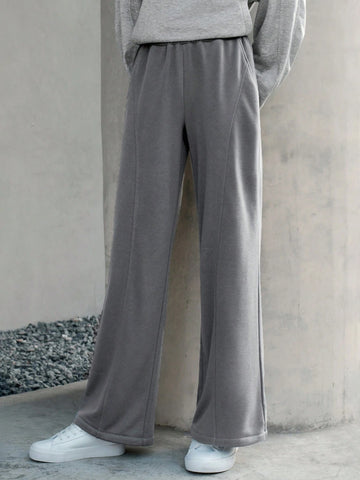 Anewsta Dark Gray Wide-leg Sweatpants