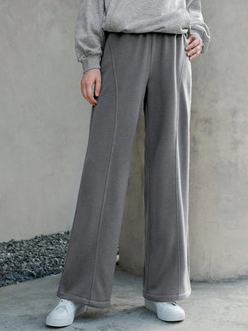 Anewsta Dark Gray Wide-leg Sweatpants