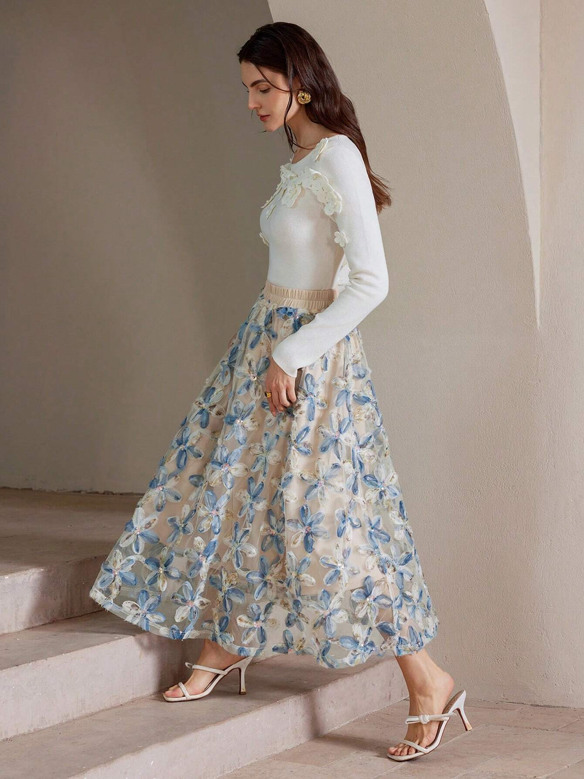Anewsta Embroidered A-Line Tulle Cocktail Party Dress For Women