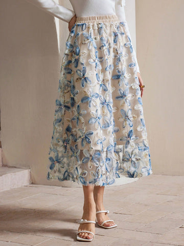 Anewsta Embroidered A-Line Tulle Cocktail Party Dress For Women