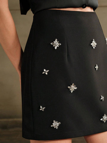 Anewsta Handcrafted Beaded Luxurious & Elegant Midi Skirt For Women