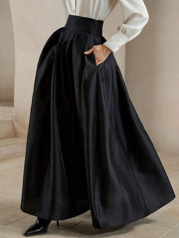 Anewsta High-Waisted Elegant Puff Skirt, Royal Style