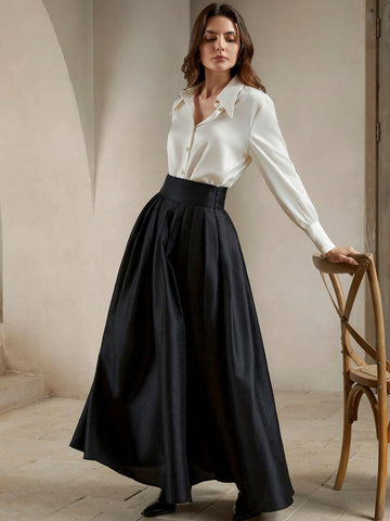 Anewsta High-Waisted Elegant Puff Skirt, Royal Style