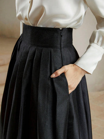 Anewsta High-Waisted Elegant Puff Skirt, Royal Style