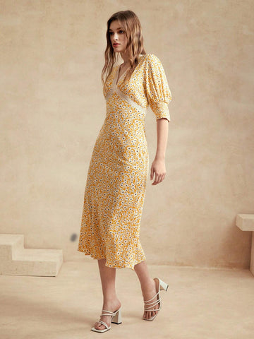 Anewsta Lace Floral Tea Party Maxi Dress For Women, Vacation Style