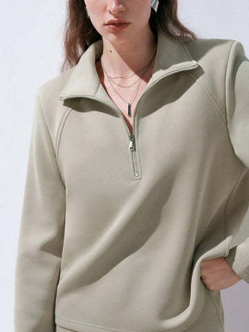 Anewsta Ladies' Solid Color Top And Skirt Suit