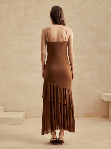 Anewsta Mesh Ruched Cami Dress