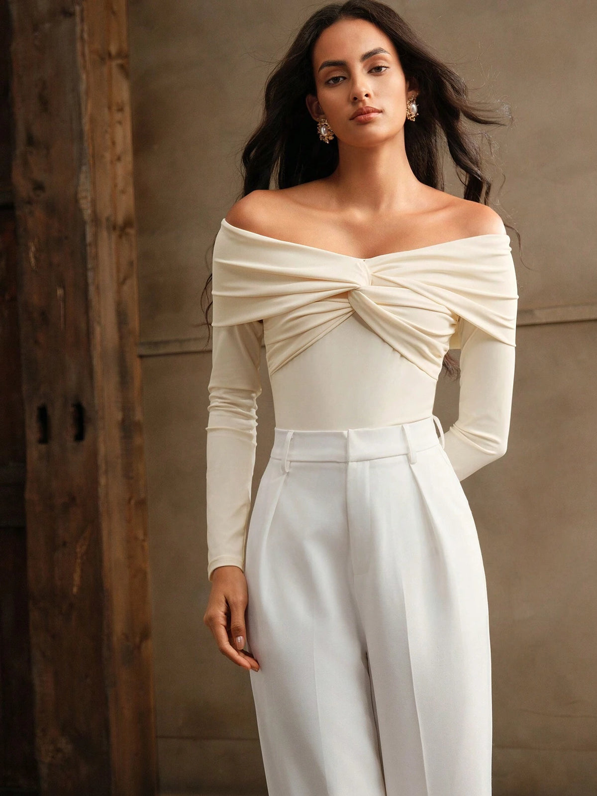 Anewsta Premium Sexy Open Shoulder Knotted Romper