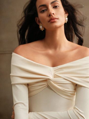 Anewsta Premium Sexy Open Shoulder Knotted Romper