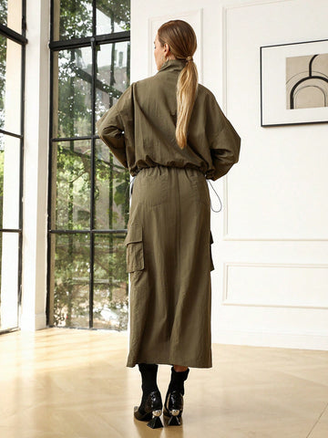 Anewsta Solid Color Casual Workwear 2pcs/Set