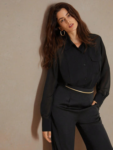Anewsta Ultra-Thin Sexy Casual Sheer Mesh Sunscreen Shirt With Patchwork Design