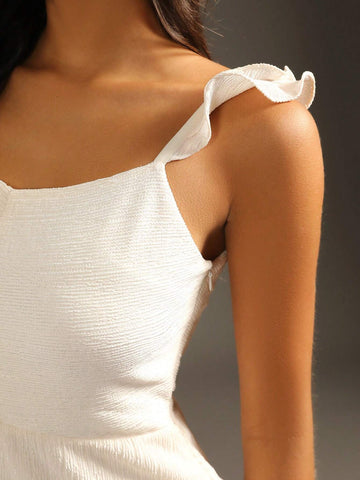 Anewsta White Layered Women's Cake Dress