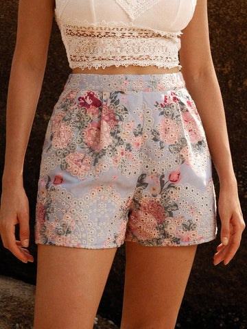 Anewsta Women Fashionable Elegant Sweet Printed Shorts For Everyday Casual Wear