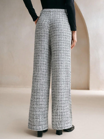 Anewsta Women High Waist Loose Straight Leg Long Pants Success