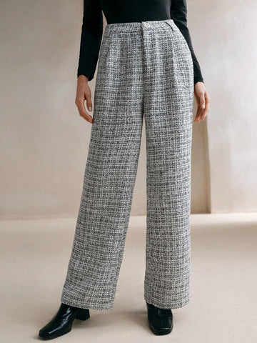 Anewsta Women High Waist Loose Straight Leg Long Pants Success