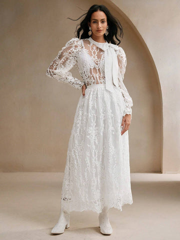 Anewsta Women White A-Line Flared Skirt