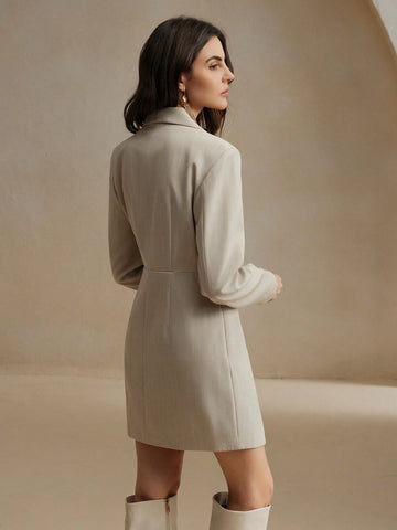 Anewsta Women's Designer Short Striped Blazer Dress