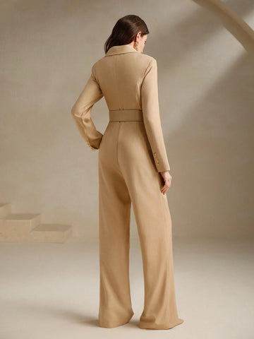Anewsta Women's Jumpsuit, Slim Fit, High-End Versatile, Elongating, Narrow Leg, New Commuter Relaxed Wide Leg Pants Set