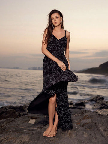 Anewsta Women's Knot Backless Halter Neck Dress