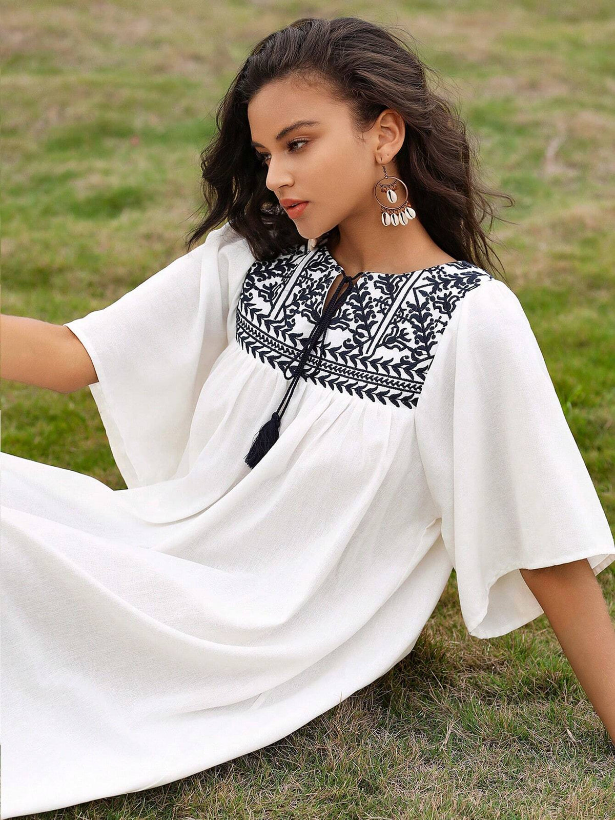 Anewsta Women's Loose Fit Floral Print Casual Vacation Collaboration Spring/Summer Dress