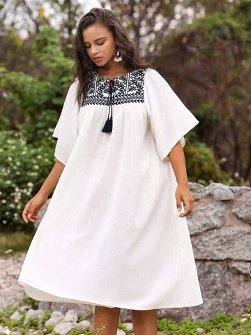 Anewsta Women's Loose Fit Floral Print Casual Vacation Collaboration Spring/Summer Dress