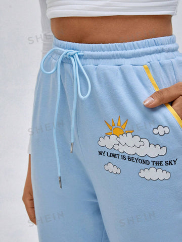 Anke Wonder Women’s High Drawstring Waist Fluffy Hem Sweatpants