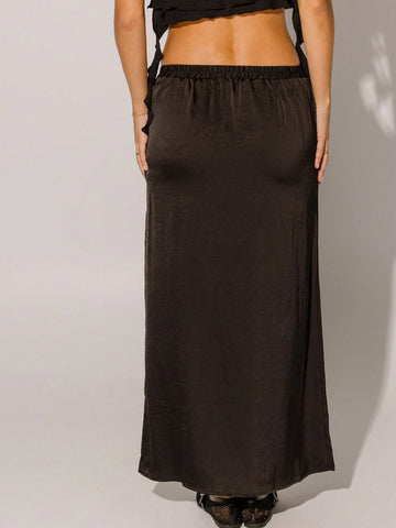 Aralina High Waist Bias Cut Flowy Maxi Skirt