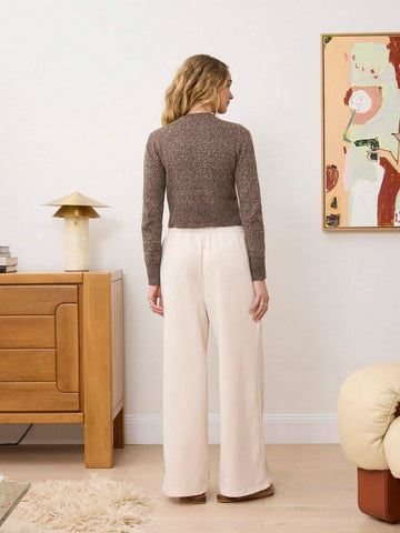 Aralina Pull On With Pockets & Pintuck Seam Detail Wide Leg Track Pant