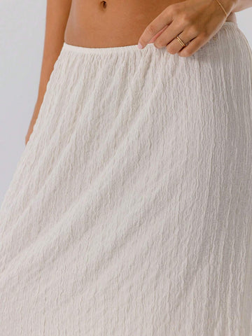 Aralina Women Pleated High Waist Elegant Flowing Silhouette Maxi Skirt