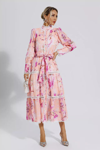 Ariya Pink Floral Printed Commuter Maxi Dress