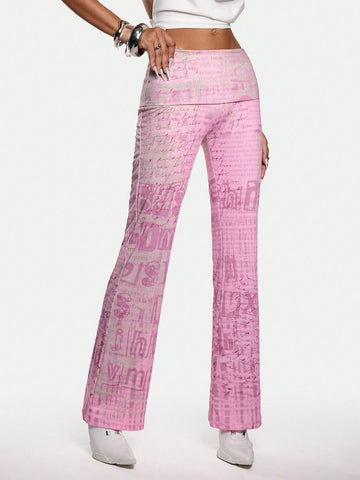 Artemosfera Artist Women's Casual Graphic Print Long Straight Leg Leggings, Y2K Style