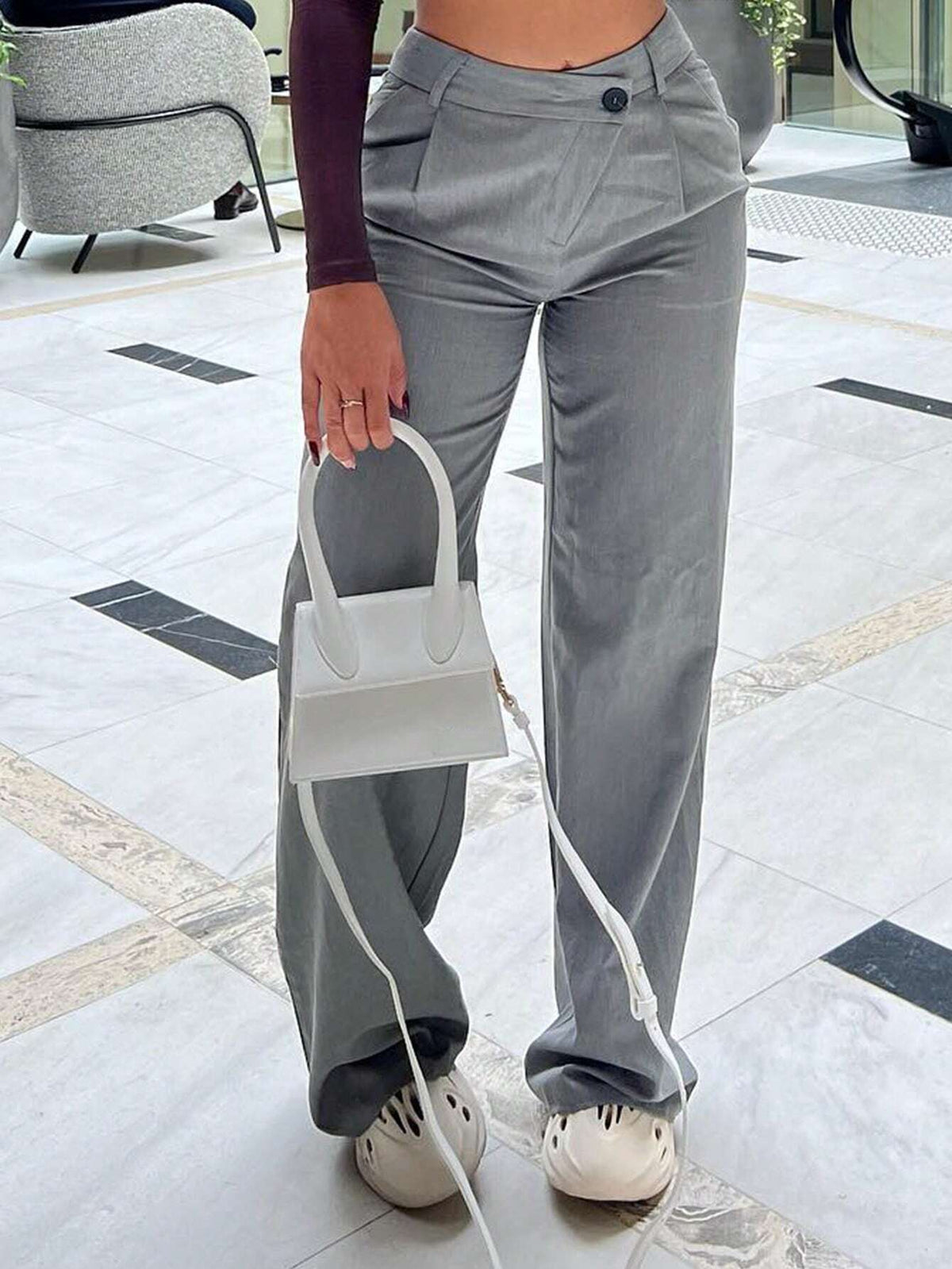 Asymmetric Waist Pants